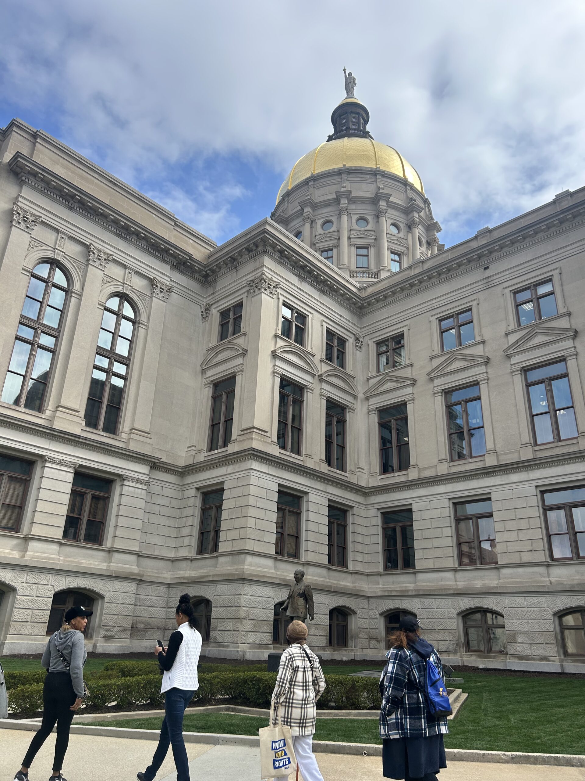 The characteristic gold dome of the Georgia State Capitol located in downtown Atlanta